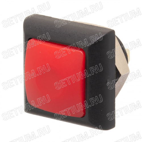 Кнопка квадратная 17.5/12мм 125В без фиксации, герметичная IP67, красная PSW-8-R