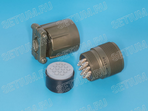 Разъём Amphenol серии MS 14 контактов, вилка на кабель, наружная резьба MS3101E-20-27P фото 2