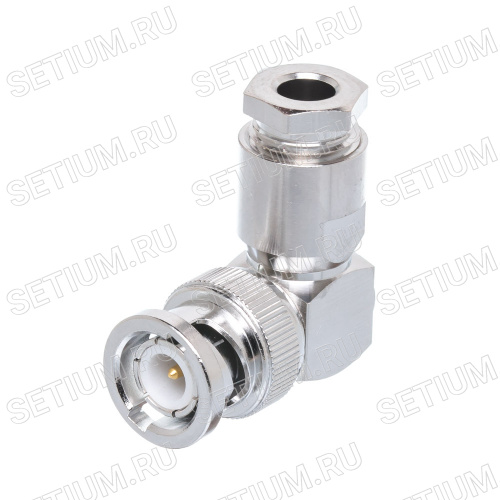 Разъем BNC штекер на кабель RG-58, угловой, пайка BNC-LS58P