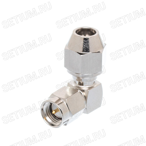 Разъем SMA штекер на кабель RG-58, угловой, пайка SMA-LS58P