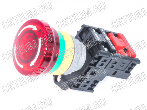 Кнопка управления с поворотной головкой, с подсветкой, с фиксацией, d 38мм, НЗ, красная(TN2IK2RN-1B) фото 7