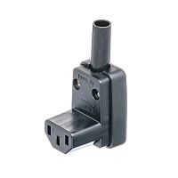 Разъем питания 220В C13, гнездо на кабель, прямой угол, 10A AC-102R