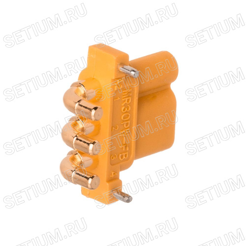 Разъем силовой MR30, 3 контакта, розетка на плату угловая MR30PW30-F.G.Y фото 2