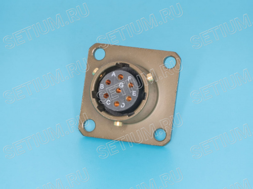 Разъём Amphenol серии 62IN  7 контактов, гнездо на блок 62IN-12E-10-7S