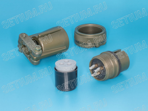 Разъём Amphenol серии MS  3 контакта, гнездо на кабель MS3106E-14S-7S фото 3