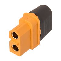 Разъем силовой XT60, 2 контакта, розетка на кабель с кожухом XT60H-F.G.Y