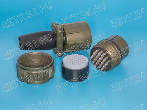 Разъём Amphenol серии MS 19 контактов, вилка на кабель MS3106E-22-14P фото 2