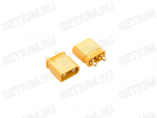 Разъем силовой XT30, 2 контакта, штекер на плату XT30UPB30-M.G.Y