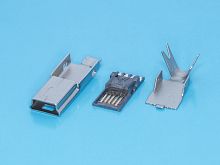Разъем mini USB, вилка на кабель без корпуса, 5 контактов, пайка 4 провода, MUBS-05PNO USB/M-SP-1