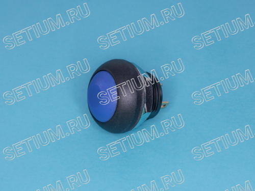 Кнопка круглая 12мм 125В 0,125А без фиксации, герметичная IP67, синяя фото 6