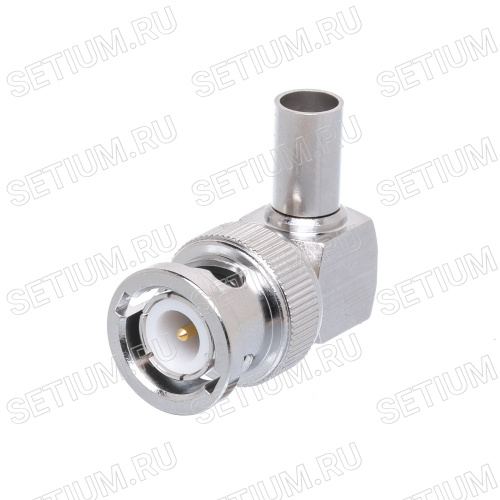 Разъем BNC штекер на кабель RG-58, угловой, обжим BNC-LC58P