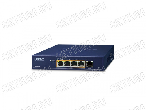 POE-E304 РоЕ удлинитель Planet 10/100/1000Мб/с IEEE 802.3bt PoE++ 95Вт, 4 порта 10/100/1000Мб/с IEEE 802.3af/at PoE