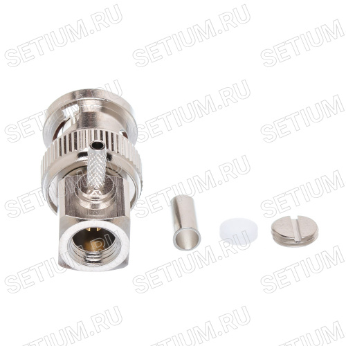 Разъем BNC штекер на кабель RG-174U, угловой, обжим BNC-LC174P фото 3