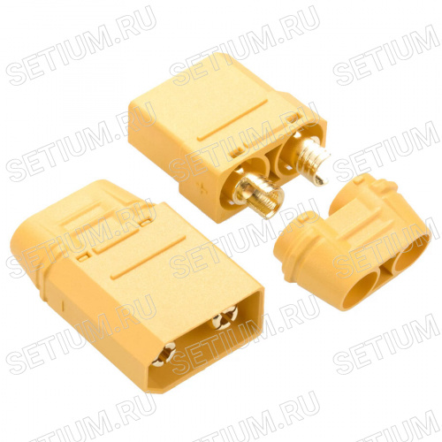 Разъем силовой XT90, 2 контакта, штекер на кабель с кожухом Разъем силовой XT90, 2 контакта, штекер на кабель с кожухом XT90H-M.G.Y