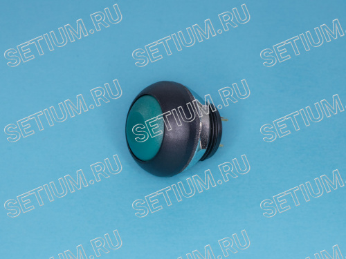 Кнопка круглая 12мм 125В 0,125А без фиксации, герметичная IP67, зелёная