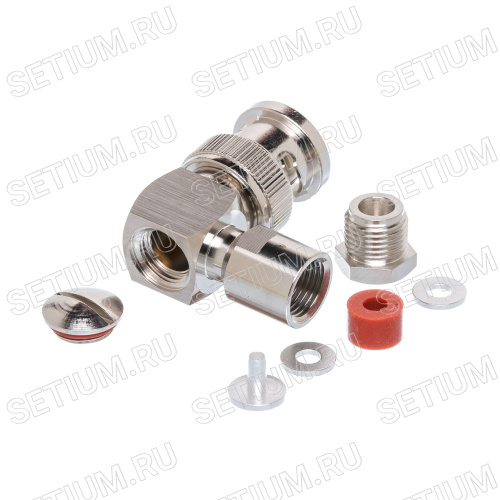 Разъем BNC штекер на кабель RG-174U, угловой, пайка BNC-LS174P фото 4