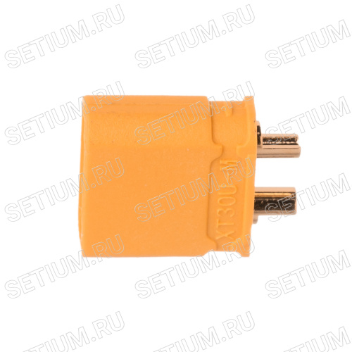 Разъем силовой XT30, 2 контакта, штекер на кабель XT30U-M.G.Y фото 2