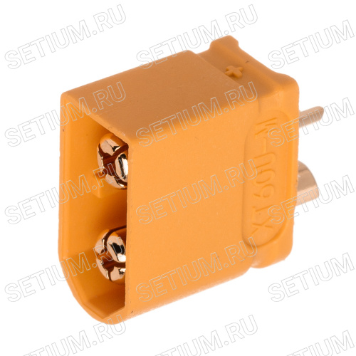 Разъем силовой XT60, 2 контакта, штекер на кабель XT60U-M.G.Y