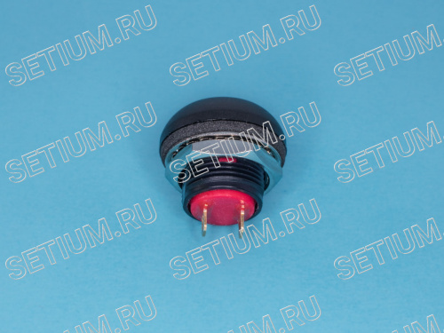Кнопка круглая 12мм 125В 0,125А без фиксации, герметичная IP67, красная фото 3