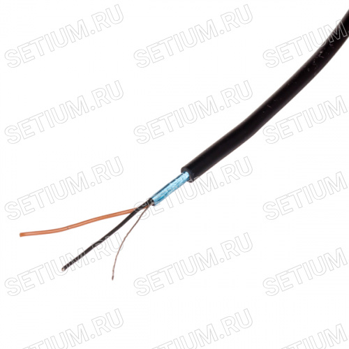 Кабель коммуникационный 2 провода, 28 AWG, бухта 50м, экранированный, черный CCC-2GB